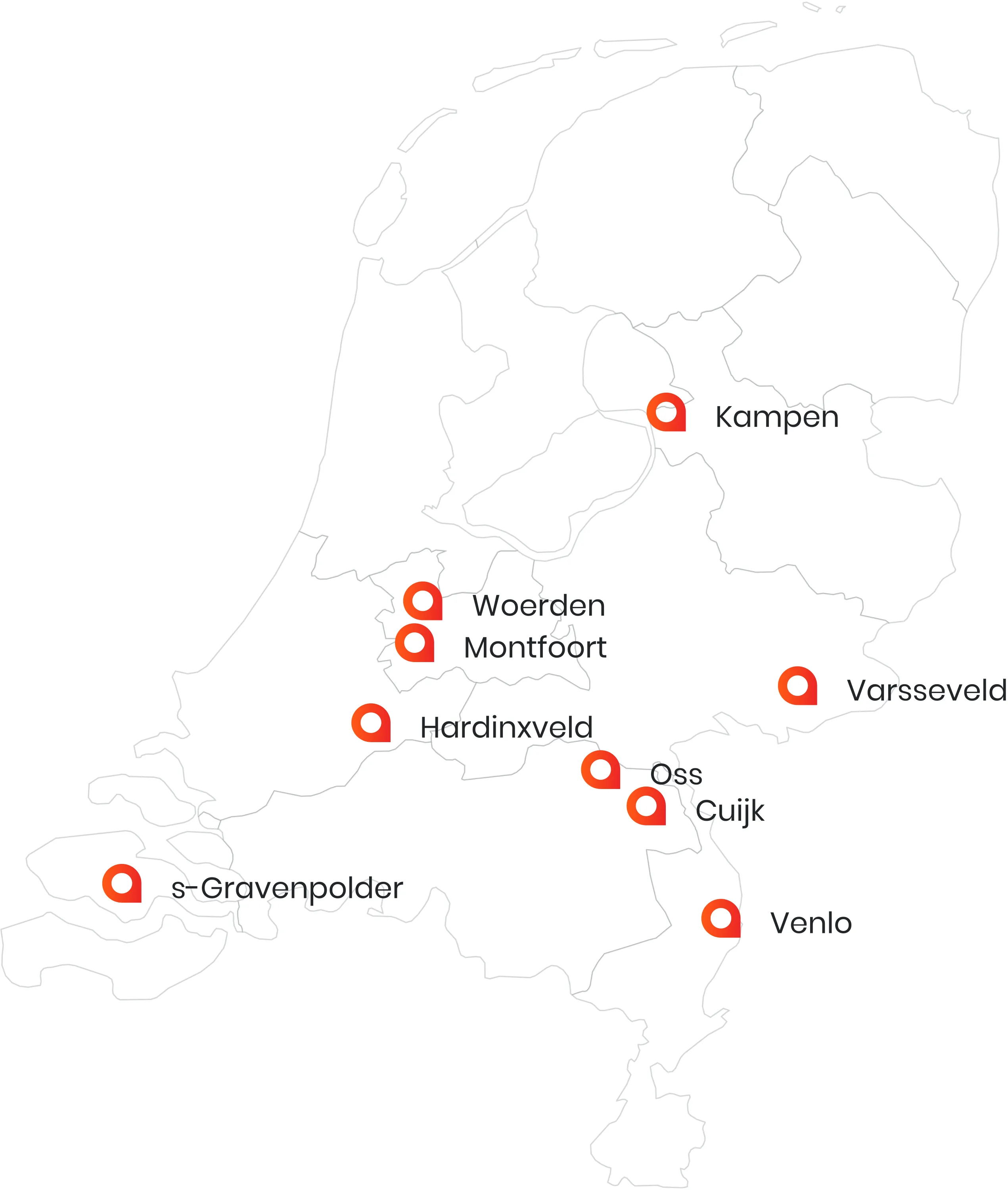 Vestigingskaart met alle Dumaco locaties